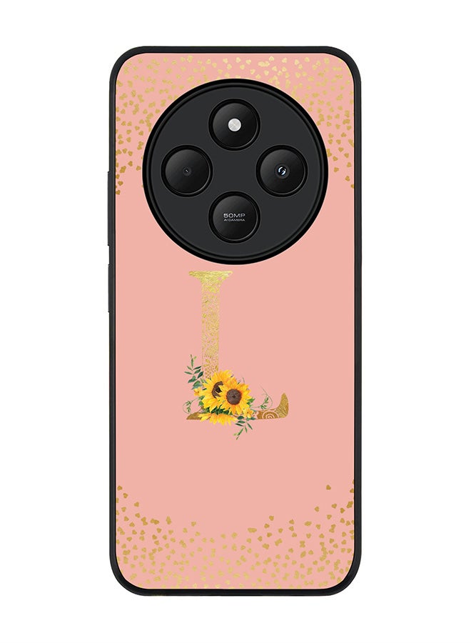 Stylizedd For Xiaomi Redmi 14C / 14R Case,Slim fit Camera Protection, Shockproof Thin Phone cover - Custom Floral Monogram - L (Rose Pink ) - Image 1