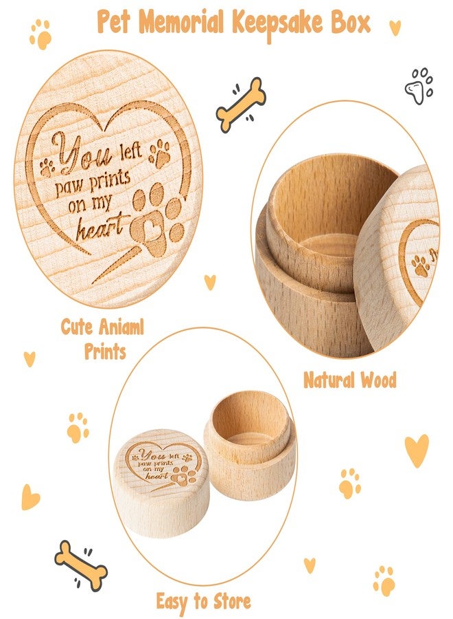 CJiangpo Dog Memorial Keepsake Box, Wooden Pet Urns Memorial Gifts for Loss of Dog Cat Hair Ashes Container Remembrance Pet Loss Sympathy Gifts 1Pcs - Image 3