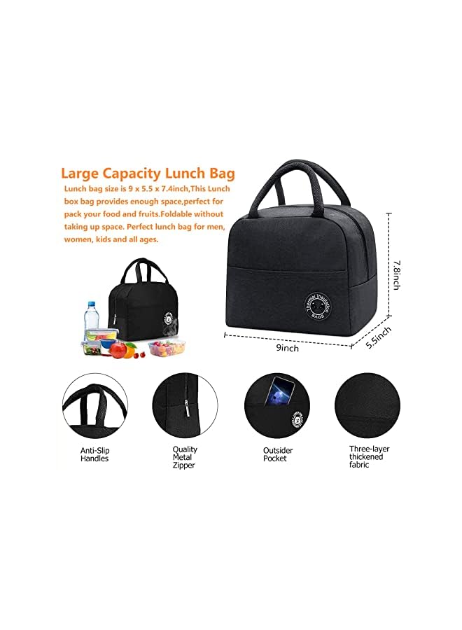 Zaboon Bag For Men/Women  Lunch Box For Office Work School Picnic Beach  Leakproof Cooler Tote Bag Freezable Lunch Bag For Kids/Adult (Black)  - Image 3