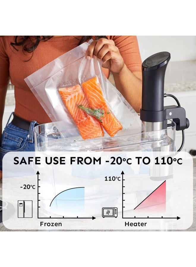 Cloudslucky Vacuum Sealer Bags for Food Saver Bag,Seal A Meal Machine Bag, Sous-Vide Bags, Pre-cut 6”X10” 100 Pcs Textured Single Size Serving,Vacuum Seal,Freezer Storage Dry Goods Meat Cheese - Image 5