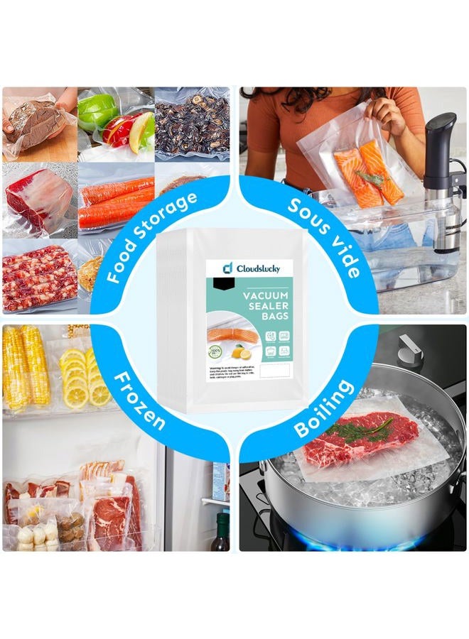 Cloudslucky Vacuum Sealer Bags for Food Saver Bag,Seal A Meal Machine Bag, Sous-Vide Bags, Pre-cut 6”X10” 100 Pcs Textured Single Size Serving,Vacuum Seal,Freezer Storage Dry Goods Meat Cheese - Image 4