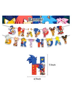 Highland 32 Piece Sonic Birthday Decorations Set  - Image 2