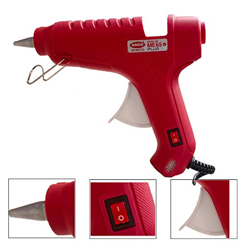Mario - Red Professional Hot Melt Glue Gun With Light Corded Electric Indicator - 40 Watt - Constant Temperature & Long Durability + 5 Glue Sticks ME65+ Plus - Image 4