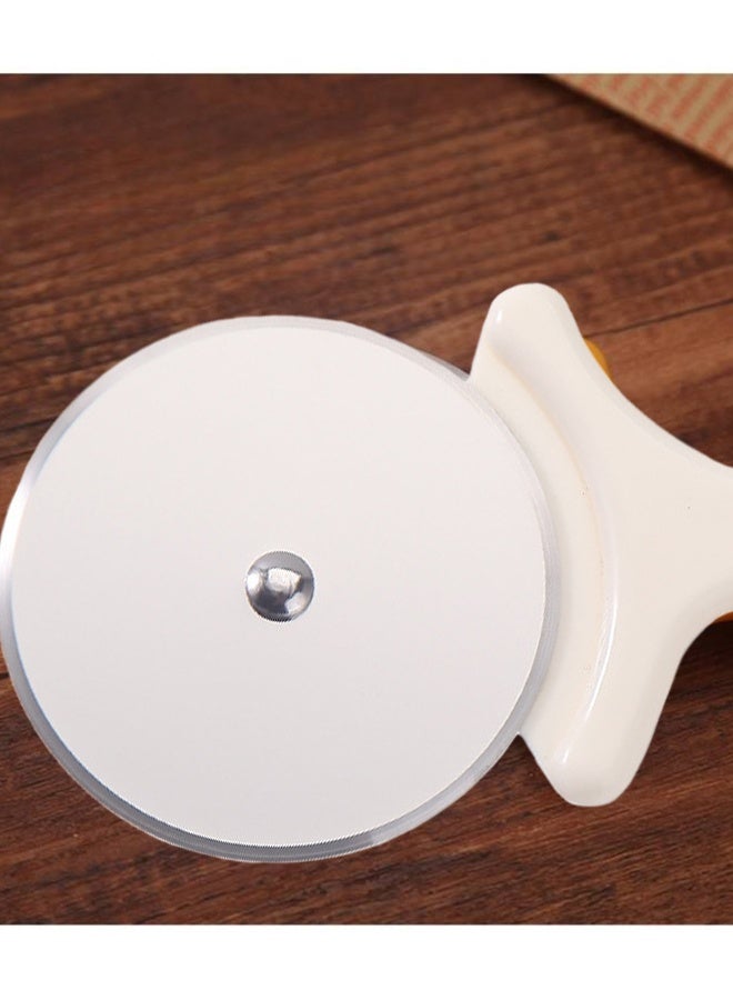 قطعتان من عجلة تقطيع البيتزا، قطاعة بيتزا من الفولاذ المقاوم للصدأ مع غطاء، عجلة بيتزا كبيرة دوارة ناعمة آمنة للقطع - Image 4