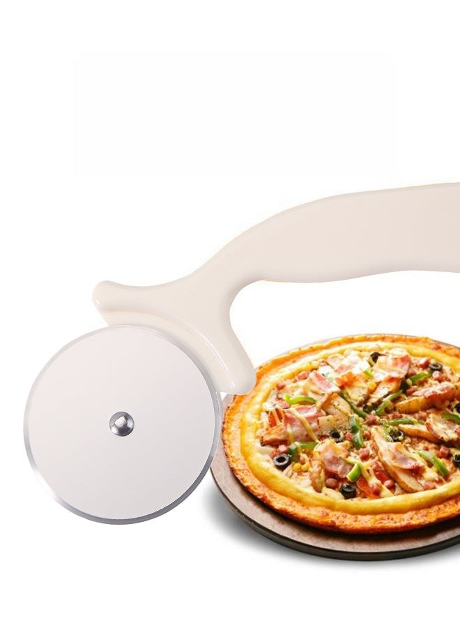 قطعتان من عجلة تقطيع البيتزا، قطاعة بيتزا من الفولاذ المقاوم للصدأ مع غطاء، عجلة بيتزا كبيرة دوارة ناعمة آمنة للقطع - Image 5