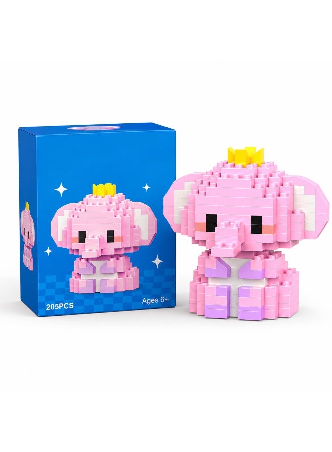 1 Set 142 Pcs Crown Elephant Shaped Micro Building Blocks, DIY Educational Assembly Toy With Fixed Dimensions, For Hands-on Ability Training Of Children Aged 6 And Above - Image 1