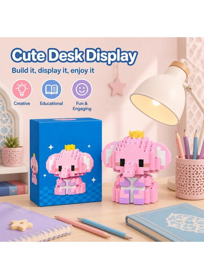 1 Set 142 Pcs Crown Elephant Shaped Micro Building Blocks, DIY Educational Assembly Toy With Fixed Dimensions, For Hands-on Ability Training Of Children Aged 6 And Above - Image 5