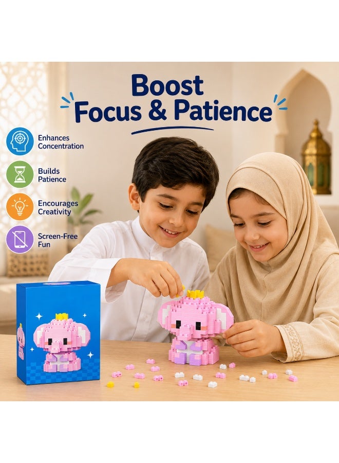 1 Set 142 Pcs Crown Elephant Shaped Micro Building Blocks, DIY Educational Assembly Toy With Fixed Dimensions, For Hands-on Ability Training Of Children Aged 6 And Above - Image 3