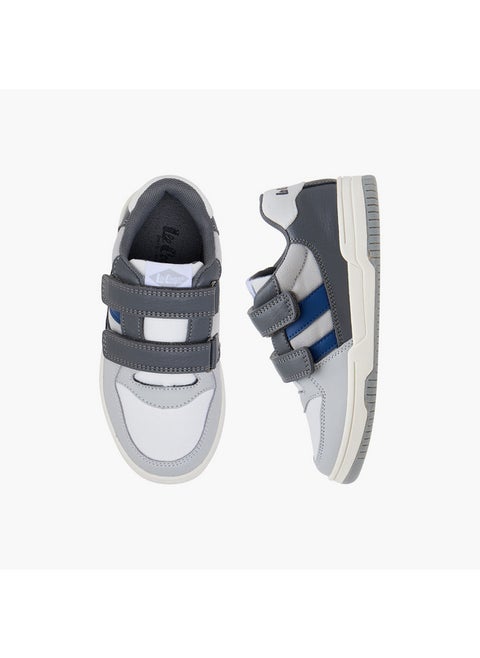 Boys Panelled Sneakers with Hook and Loop Closure