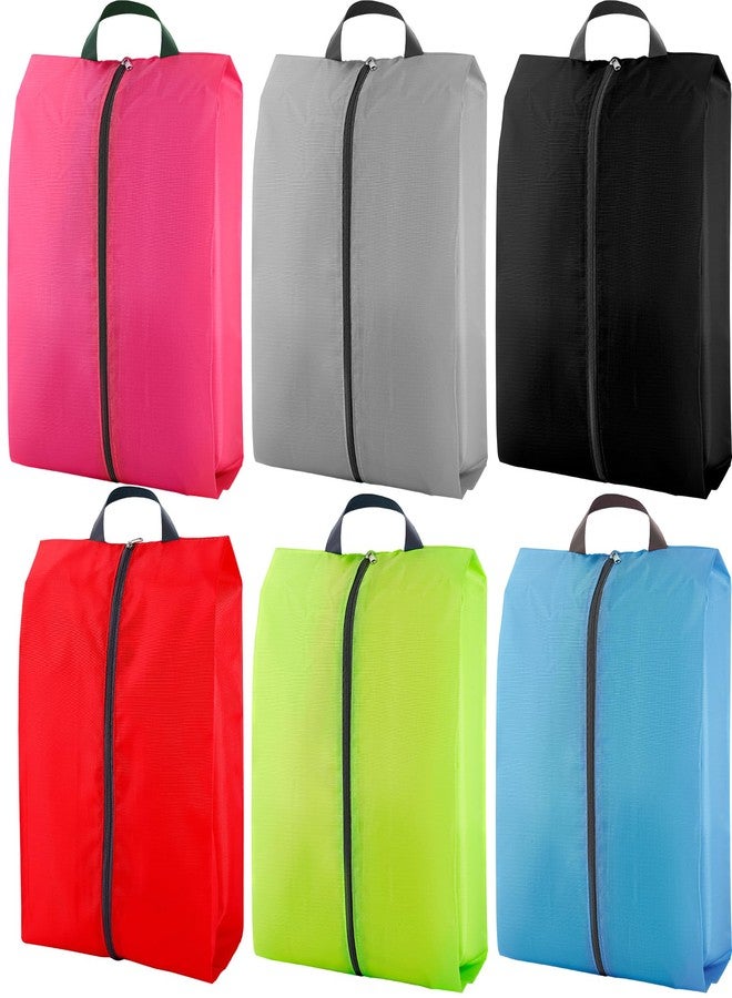 Enjamyo 6 Pcs Travel Shoe Bags Set with Zipper and Handle, Portable Waterproof Shoe Bags, Soccer Cleats Bag Shoe Pouch for Gym, Travel Shoe Storage Bag, Shoe Organizer Packing for Women and Men - Image 1