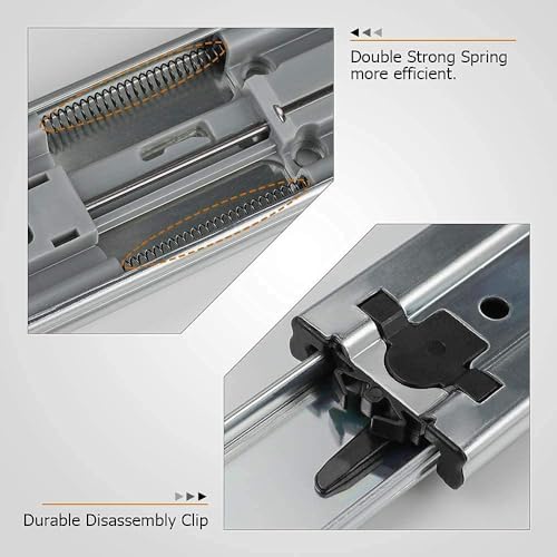 LONTAN Soft Close Drawer Slides 20 Inch Heavy Duty Ball Bearing Dresser Drawer Glides- 1 Pair Full Extension Cabinet Rails with Rear Mounting Brackets 100lb Capacity - Image 3