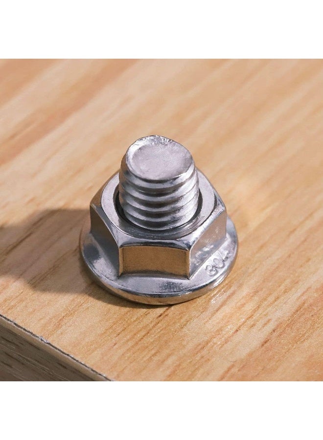 Poaker Stainless Steel Hex Flange Nuts Serrated Locknuts For Furniture Automotive And Civil Construction Vibration-Resistant Durable Fasteners For Secure Long-Lasting Connections 8Mm 10 Pcs  - Image 3