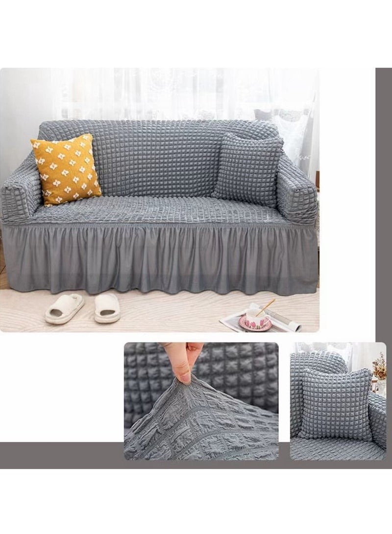Cool Baby COOLBABY Universal High Elastic Sofa Cover Puff Sleeve Yarn Skirt Sofa Cover Double Sofa Cover Armchair Furniture Protection Universal All-Inclusive Cover (Grey) - Image 3