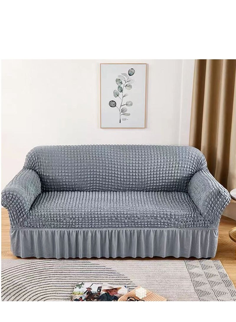 Cool Baby COOLBABY Universal High Elastic Sofa Cover Puff Sleeve Yarn Skirt Sofa Cover Double Sofa Cover Armchair Furniture Protection Universal All-Inclusive Cover (Grey) - Image 2