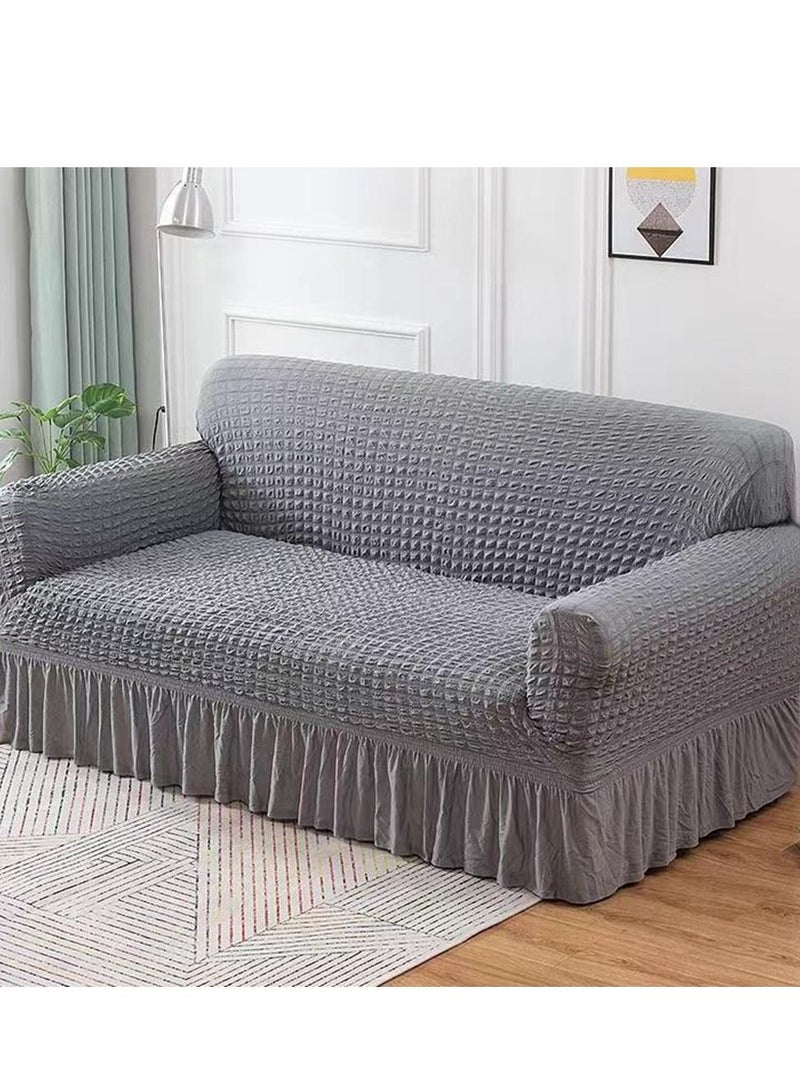 Cool Baby COOLBABY Universal High Elastic Sofa Cover Puff Sleeve Yarn Skirt Sofa Cover Double Sofa Cover Armchair Furniture Protection Universal All-Inclusive Cover (Grey) - Image 4