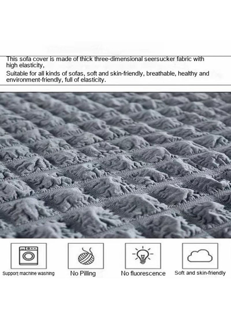 Cool Baby COOLBABY Universal High Elastic Sofa Cover Puff Sleeve Yarn Skirt Sofa Cover Double Sofa Cover Armchair Furniture Protection Universal All-Inclusive Cover (Grey) - Image 5