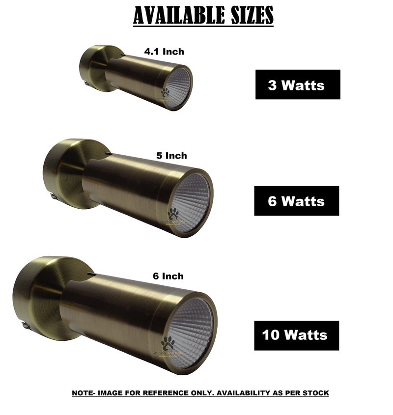Mufasa 3 Watts Mini Size Antique Brass Finish LED Spotlight Focus Light Bedroom Reading Display Wall Light 10.5CM (Please Check Dimensions Image) (Warm White) - Image 3