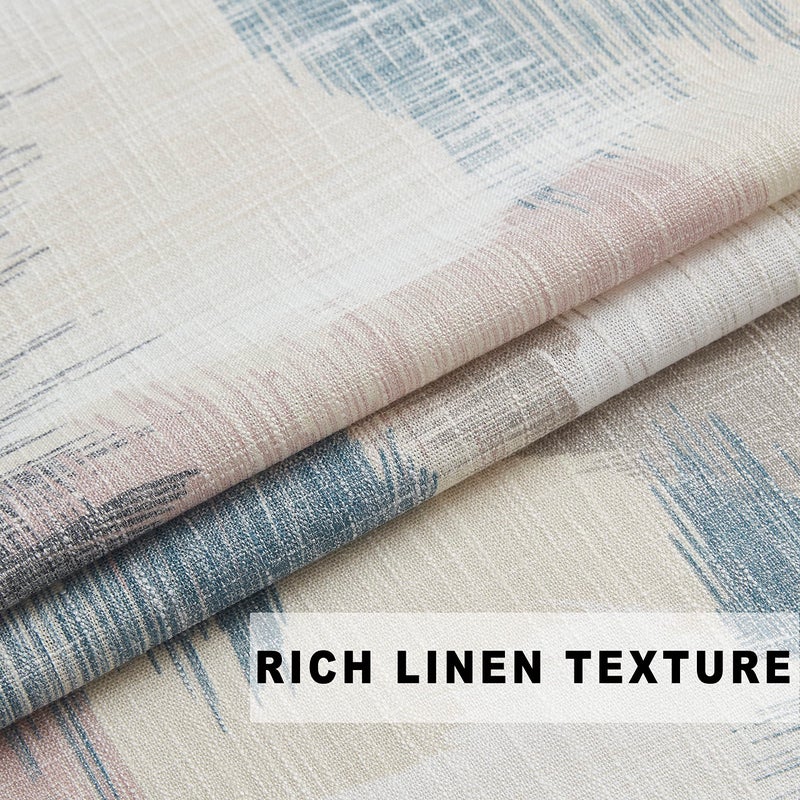 Kayne Studio Blue Pink Watercolor Boho Abstract Light Filtering Curtains,84 Inches Long Semi Sheer Colorful Curtains for Living Room and Farmhouse,Backtab Rod Pocket Window Drapes,52W x 84L.2 Panels - Image 4