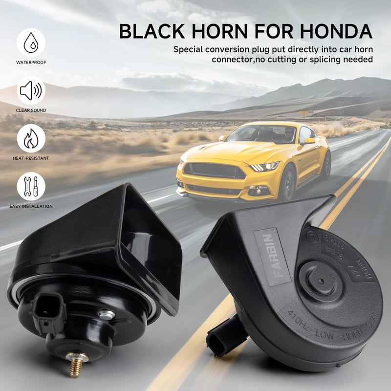 FARBIN Car Horns Compatible with Honda (before 17 year) 12V Waterproof Auto Horns Loud with 1 to 2 Horn Plug (Honda horn with 1 to 2 Converter Wiring) - Image 2