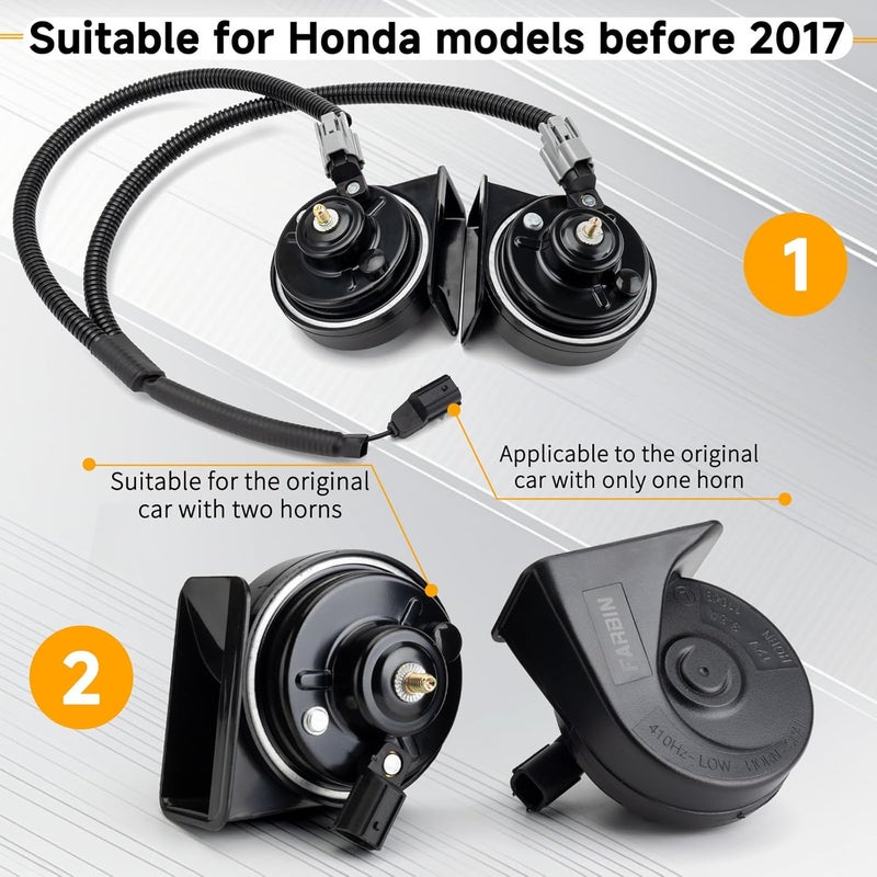 FARBIN Car Horns Compatible with Honda (before 17 year) 12V Waterproof Auto Horns Loud with 1 to 2 Horn Plug (Honda horn with 1 to 2 Converter Wiring) - Image 5