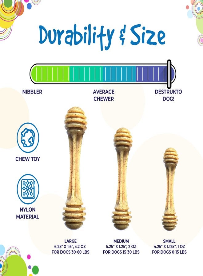 SodaPup Honey Bone Medium Wood Filled Dog Chew Toy for Aggressive Chewers, Durable Natural Wood Composite Puppy Teething Toy for Medium Dogs, Interactive Treat Dispensing Pet Training Toy - Image 5