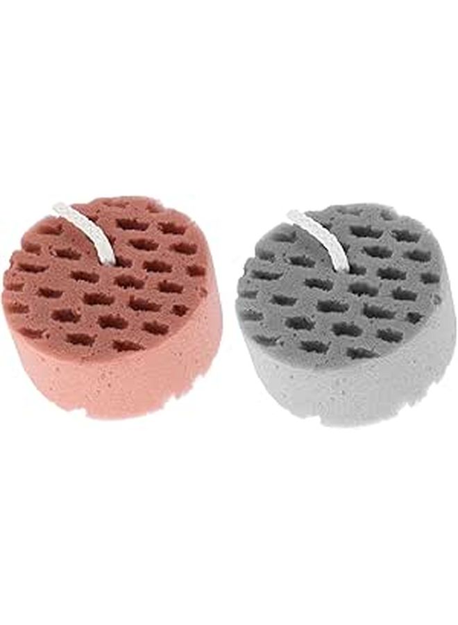 Briquet Bathing Sponge Blocks 2Pcs Anti Scratch Exfoliating Gentle Skin Cleansing Daily Shower - Image 1