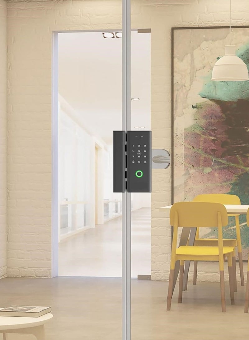 ROBUSTLINE Robustline Electronic Smart Lock For Glass Door with 4 Function- Fingerprint, Mobile App, Passcode, Metal Key (2 YEARS WARRANTY) (RBSL4010B) - NO Drill Required - Image 2