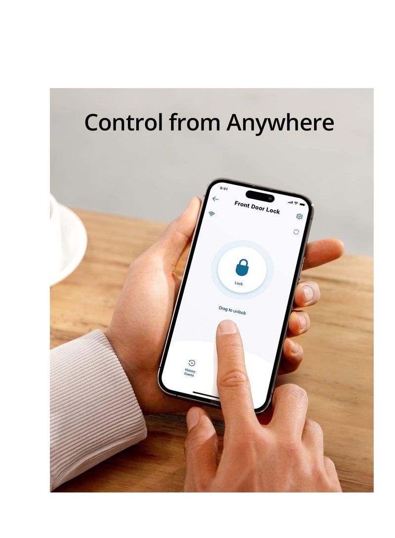 ROBUSTLINE Robustline Electronic Smart Lock For Glass Door with 4 Function- Fingerprint, Mobile App, Passcode, Metal Key (2 YEARS WARRANTY) (RBSL4010B) - NO Drill Required - Image 3