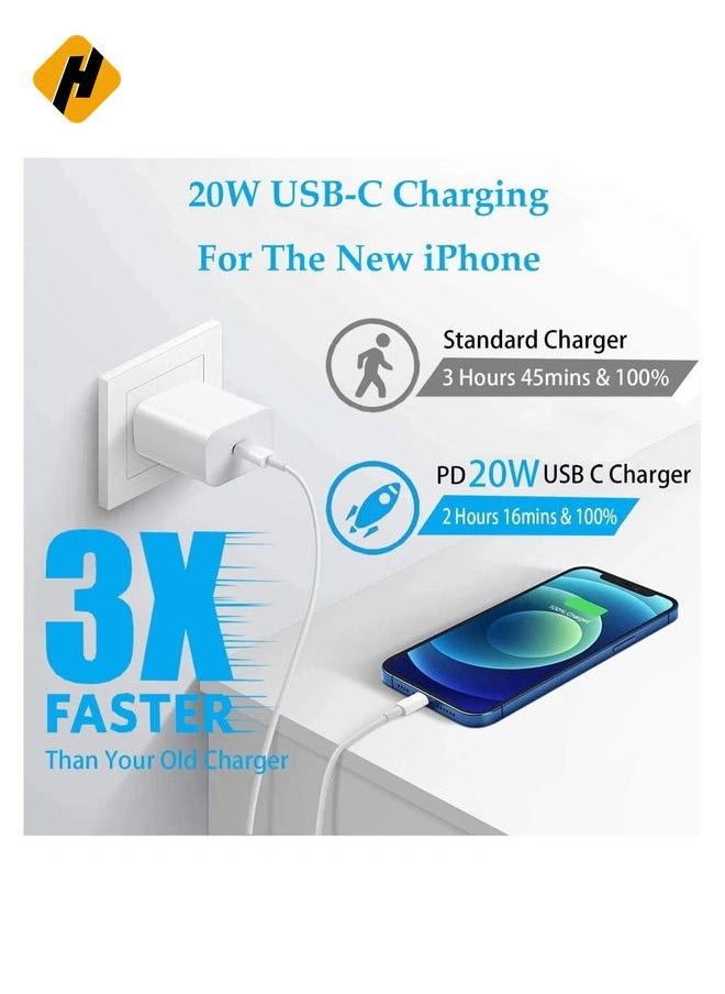 HuHa - USB-C to Lightning Cable 20W, 2 Pack 6.6FT Power Delivery Fast Charging Data Sync Type C PD Quick Charger Compatible with iPhone 12/12 Pro/11/XS/XR/X 8/iPad/AirPods Pro - Image 1