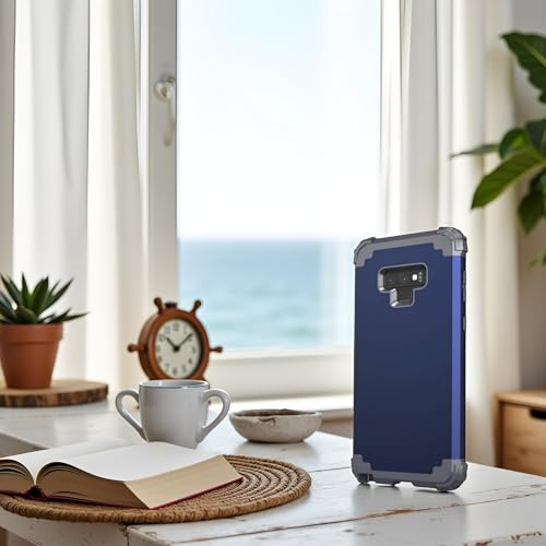 IDweel for Galaxy Note 9 Case, Note 9 Case Blue for Men, 3 in 1 Shockproof Slim Hybrid Heavy Duty Protection Hard PC Cover Soft Silicone Rugged Bumper Full Body Case for for Galaxy Note 9, Blue - Image 3