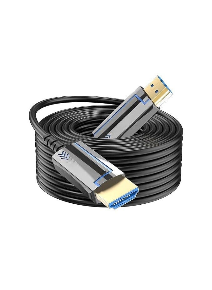 8K HDMI Fiber Optic Cable – 30M High-Speed – Supports 8K@60Hz & 4K@120Hz – HDR, eARC – Gold-Plated Connectors 