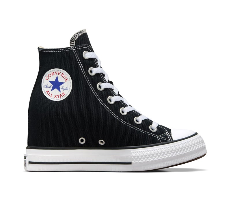 Converse Chuck Taylor All Star Wedge Platform (6 US Women) Black/White - Image 3