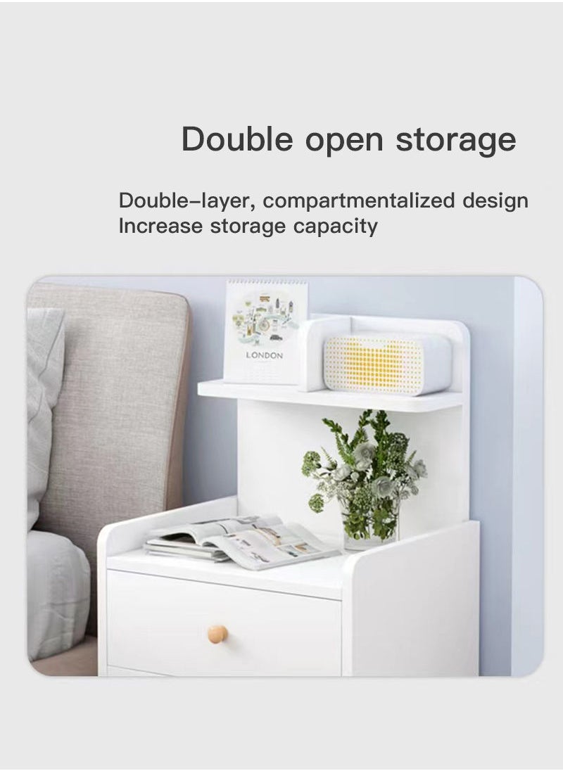 Sharpdo - Sharpdo Home Bedside Storage Cabinet With Drawers And Shelves - Image 1