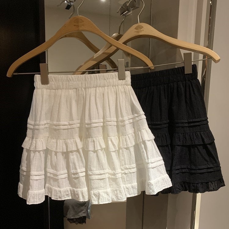 French Style White Skirt Women'S Style Ballet High Waist Puff Cake Skirt Short A- Line Skirt - Image 5