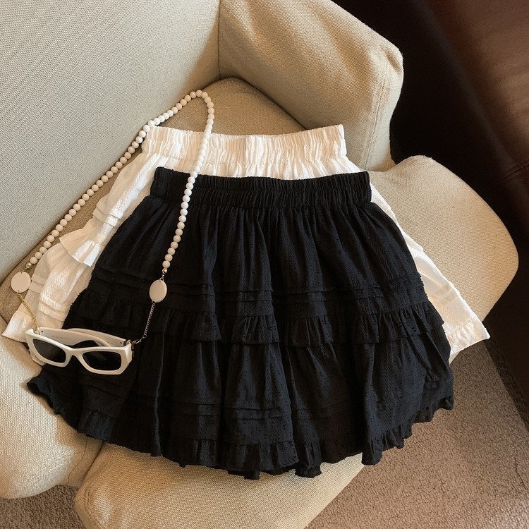French Style White Skirt Women'S Style Ballet High Waist Puff Cake Skirt Short A- Line Skirt - Image 3