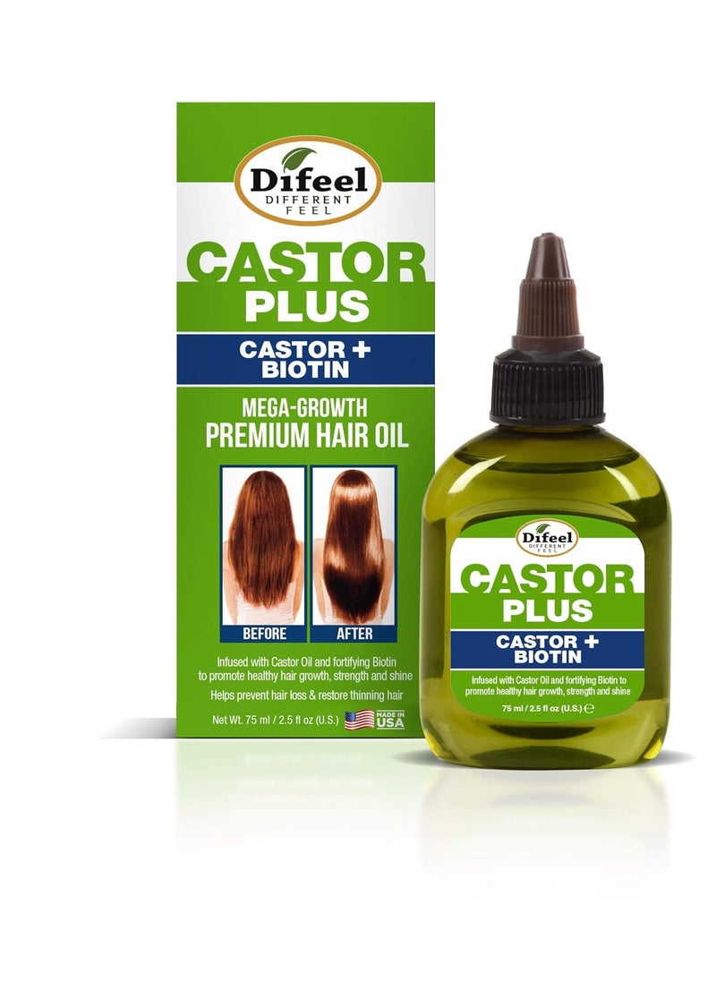difeel Difeel Premium Castor Plus Biotin - Mega-Growth Premium Hair Oil 2.5 oz.  - Image 2