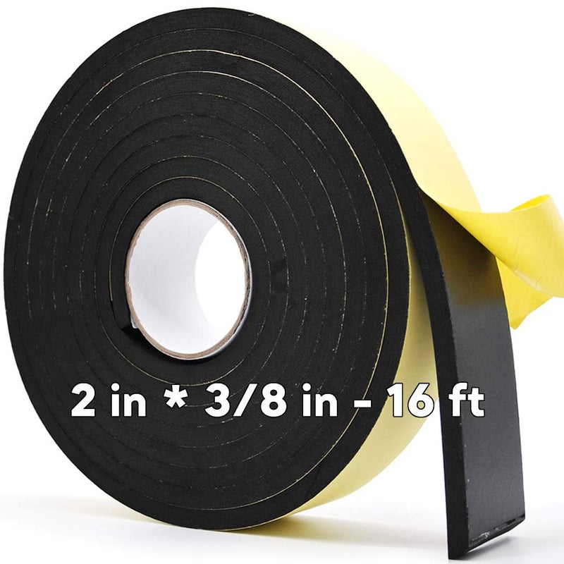 Insulation Foam 2 W x 38 T Adhesive Soundproofing Seal Tape Weather Stripping for Window AC Units