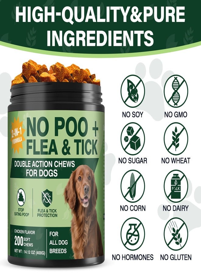NEXZL 200 Chews Flea and Tick Prevention Chews-No Poo Chew for Dogs-2 in 1 Control Coprophagia & Flea Tick Supplement-Natural Soft Treats Deterrent Eat Poop with Digestive Enzymes Probiotics-Chicken - Image 4
