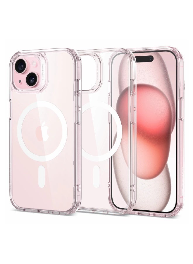 Raxoom iPhone 15 Clear Magnetic Cover | Mag Safe Compatible | Hybrid Protective Crystal Clear Hard Back Case | Shockproof Silicone Frame | Anti Yellowing | Slim Transparent Case for Apple iPhone 15 - Image 1