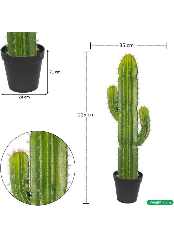 Yatai - YATAI Artificial Cactus Plants, Lifelike Artificial Plants, Sturdy & Long-Lasting Fake Tree Plant, Vibrant Green Easy Care & No Maintenance For Fake Plants Ideal for Home & Office Decor (115cm) - Image 1