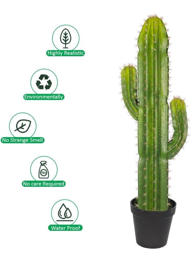 Yatai - YATAI Artificial Cactus Plants, Lifelike Artificial Plants, Sturdy & Long-Lasting Fake Tree Plant, Vibrant Green Easy Care & No Maintenance For Fake Plants Ideal for Home & Office Decor (115cm) - Image 1