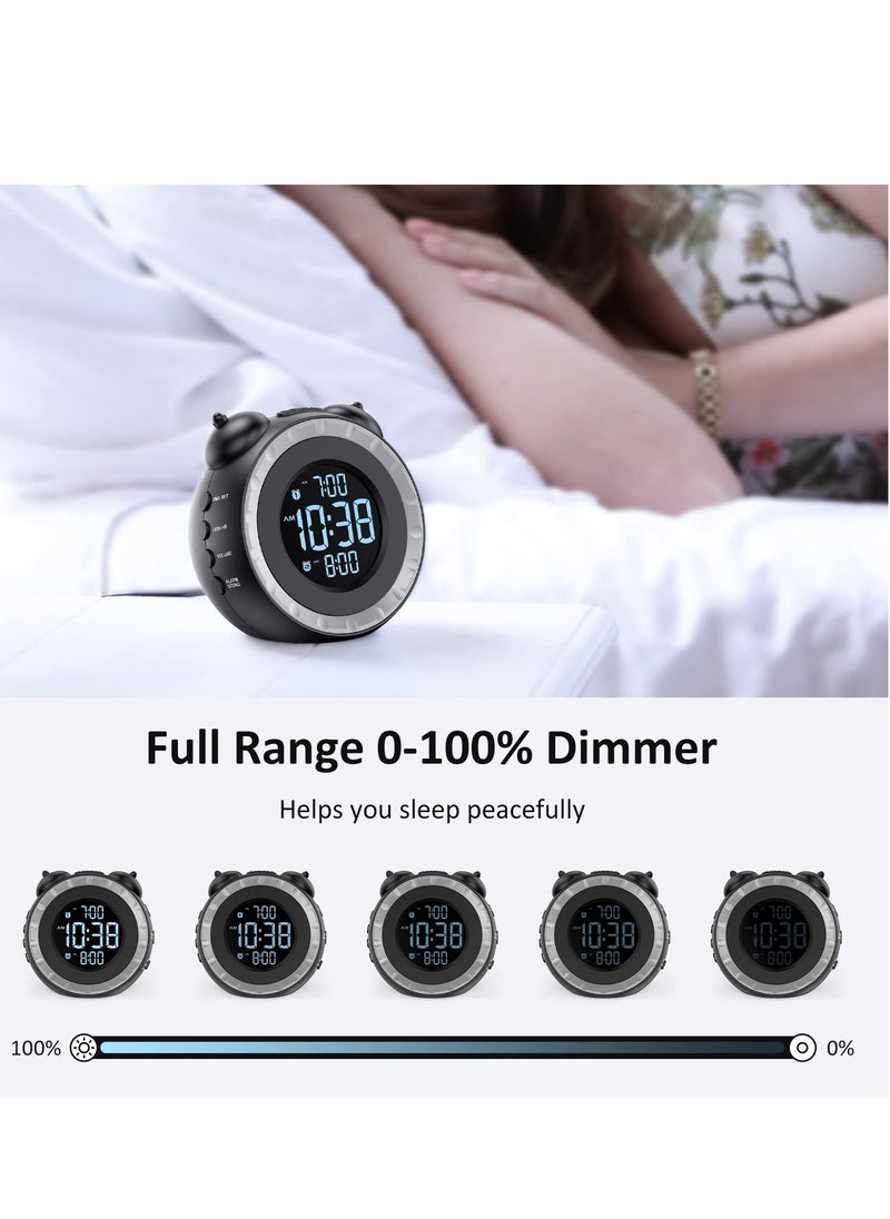 SYOSI - Loud Dual Alarm Clock with Bed Shaker, Vibrating Alarm Clock for Heavy Sleepers or Hearing Impaired, 0-100% Dimmer, Easy to Set, USB Charging, Battery Backup, Wake with a Shake - Image 1