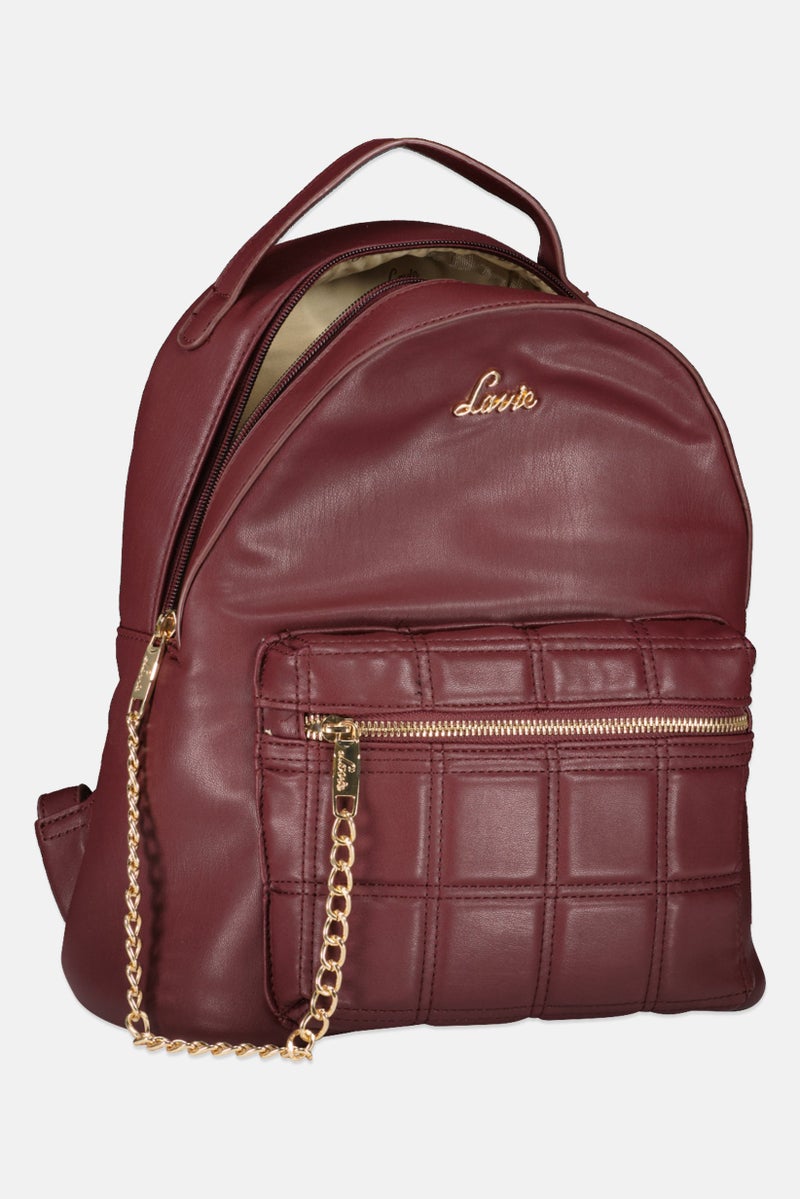 Lavie حقيبة ظهر نسائية بشعار العلامة التجارية، مارون داكن - Image 3