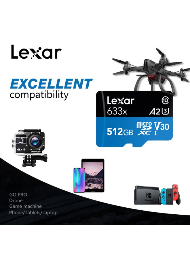 Lexsha TF Card High-speed Memory Card 512g Sports Camera Driving Record Monitoring Memory Card 32g64g128g-Color:TF633X Black And Blue Card-Capacity:64G(U3) - Image 3