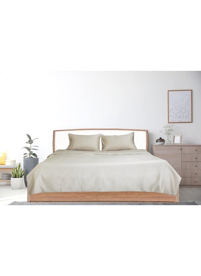 Hotel Linen Klub Hotel Linen Klub King Duvet Cover - 1 Piece, Size 245 x 265 cm, Made from Luxurious 100% Cotton with 250 Thread Count for Exceptional Softness and Comfort, Cool and Breathable Fabric, Stone  - Image 1