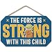 Open Road Brands Disney Star Wars The Mandalorian Baby Yoda Hanging Wood Sign The Force is Strong With This Child - Image 2