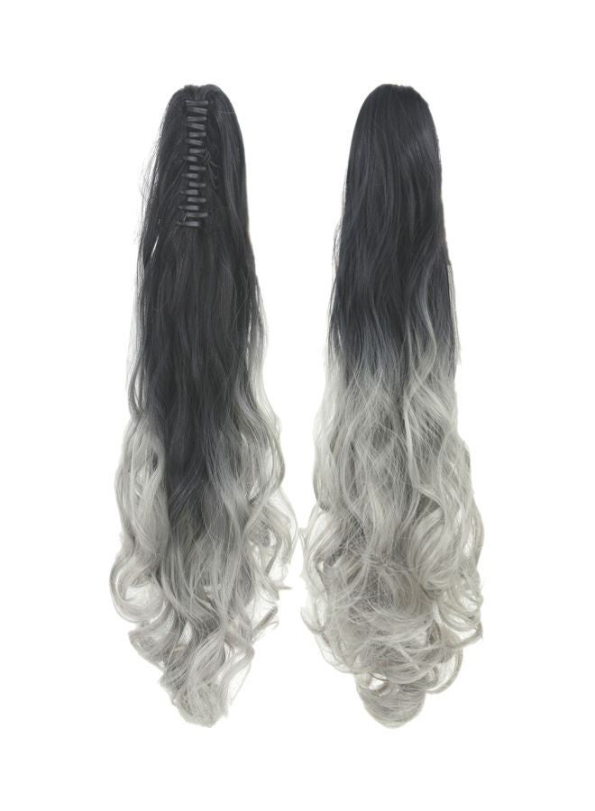 NIBEMINENT Wavy Hair Extension Black/Grey 24inch