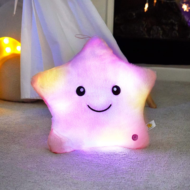 WEWILL 13 Creative Twinkle Star Glowing LED Night Light Plush Pillows Stuffed Animals Toys Birthday Christmas Holiday Valentines Gifts for Toddlers GirlsPink - Image 3