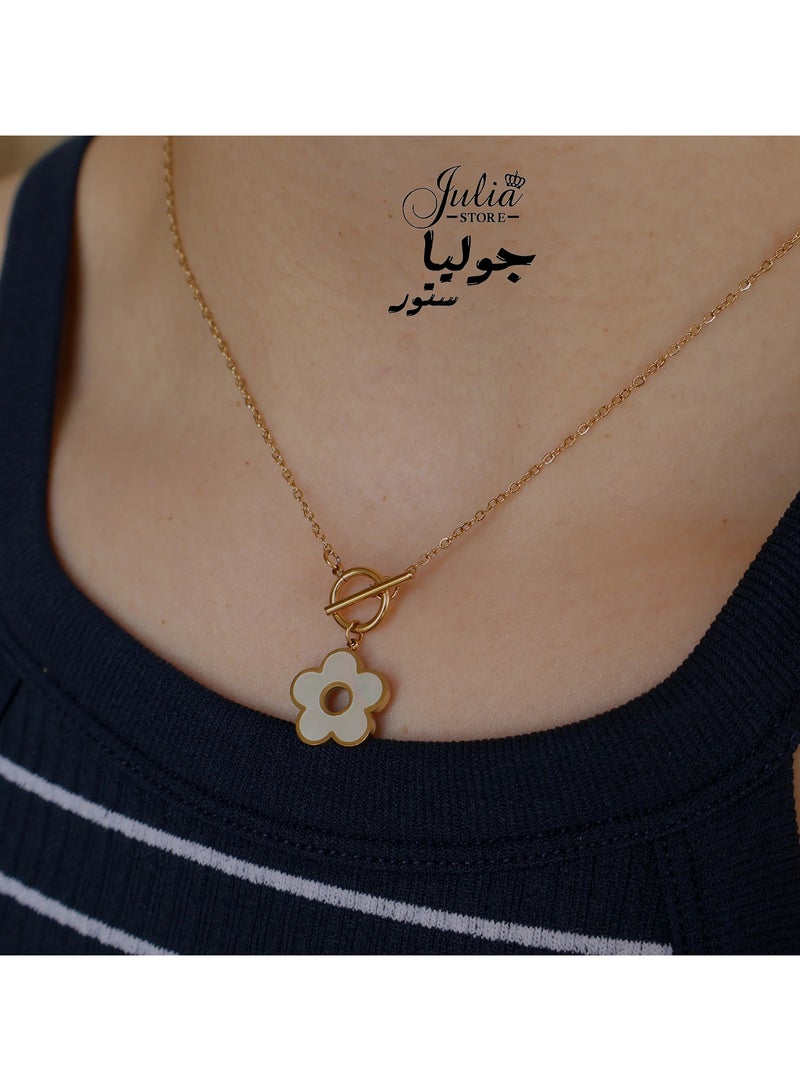 Julia Store 18K Gold Plated Stainless Steel Dainty Pendant Necklace for Women Trendy Cute Choker Necklaces for Teen Girls Trendy Jewelry Gifts for Women Mom Friend Daughter 16"+3" - Image 2