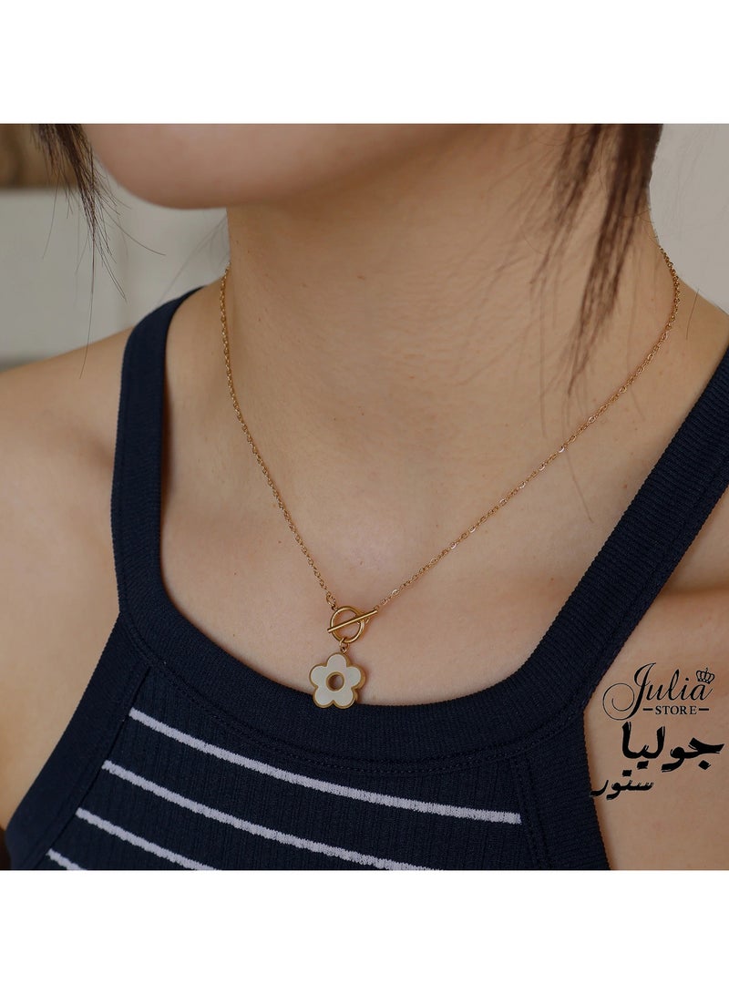 Julia Store 18K Gold Plated Stainless Steel Dainty Pendant Necklace for Women Trendy Cute Choker Necklaces for Teen Girls Trendy Jewelry Gifts for Women Mom Friend Daughter 16"+3" - Image 4